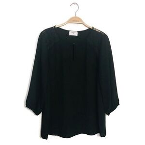 Everly Black 3/4 Sleeve Lace Blouse size Small